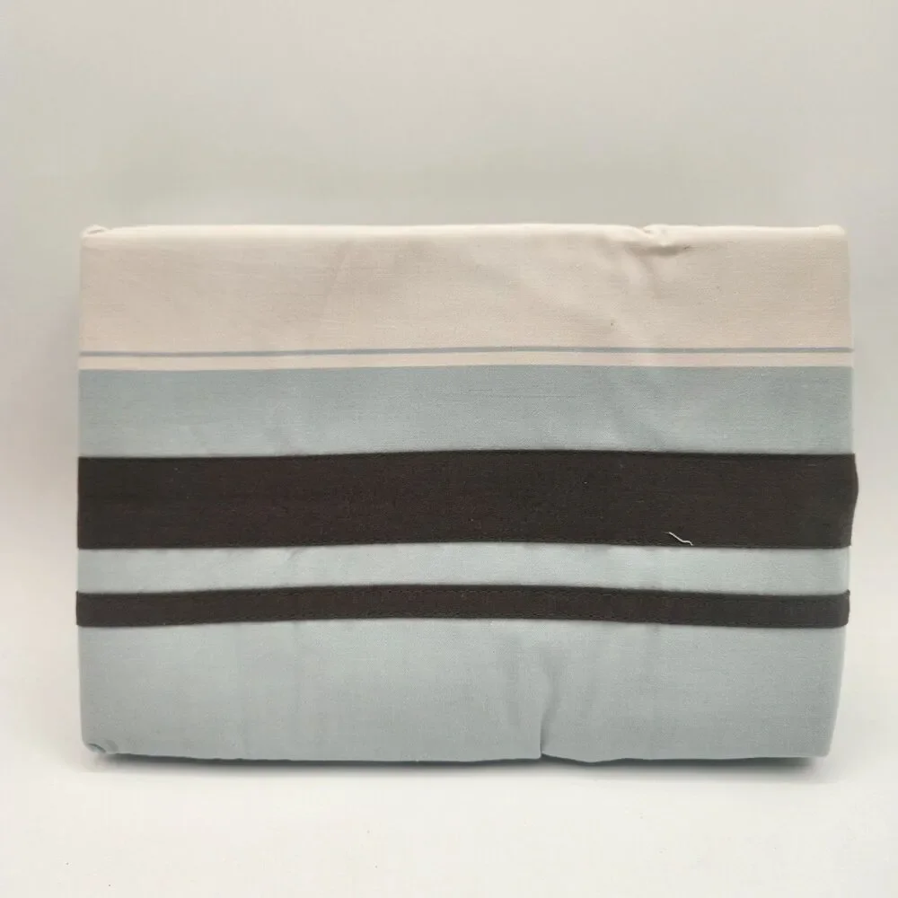 Nautica West End One Standard Pillow Sham 20 x 26 Cotton Teal Brown Tan Stripes